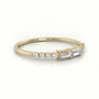 Emerald Cut Diamond Pave Setting Designer Ring — Yellow Gold