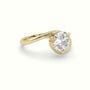 Round Diamond Bezel Solitaire Bypass Engagement Ring — Yellow Gold
