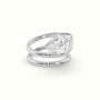 Pear Diamond Solitaire Snake Wrap Engagement Ring — White Gold