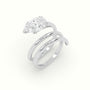 Pear Diamond Solitaire Snake Wrap Engagement Ring — White Gold