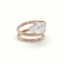 Pear Diamond Solitaire Snake Wrap Engagement Ring — Rose Gold
