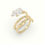 Pear Diamond Solitaire Snake Wrap Engagement Ring — Yellow Gold