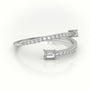 Emerald Cut Diamond Open Channel Setting Ring — White Gold