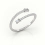 Emerald Cut Diamond Open Channel Setting Ring — White Gold