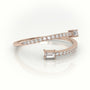 Emerald Cut Diamond Open Channel Setting Ring — Rose Gold