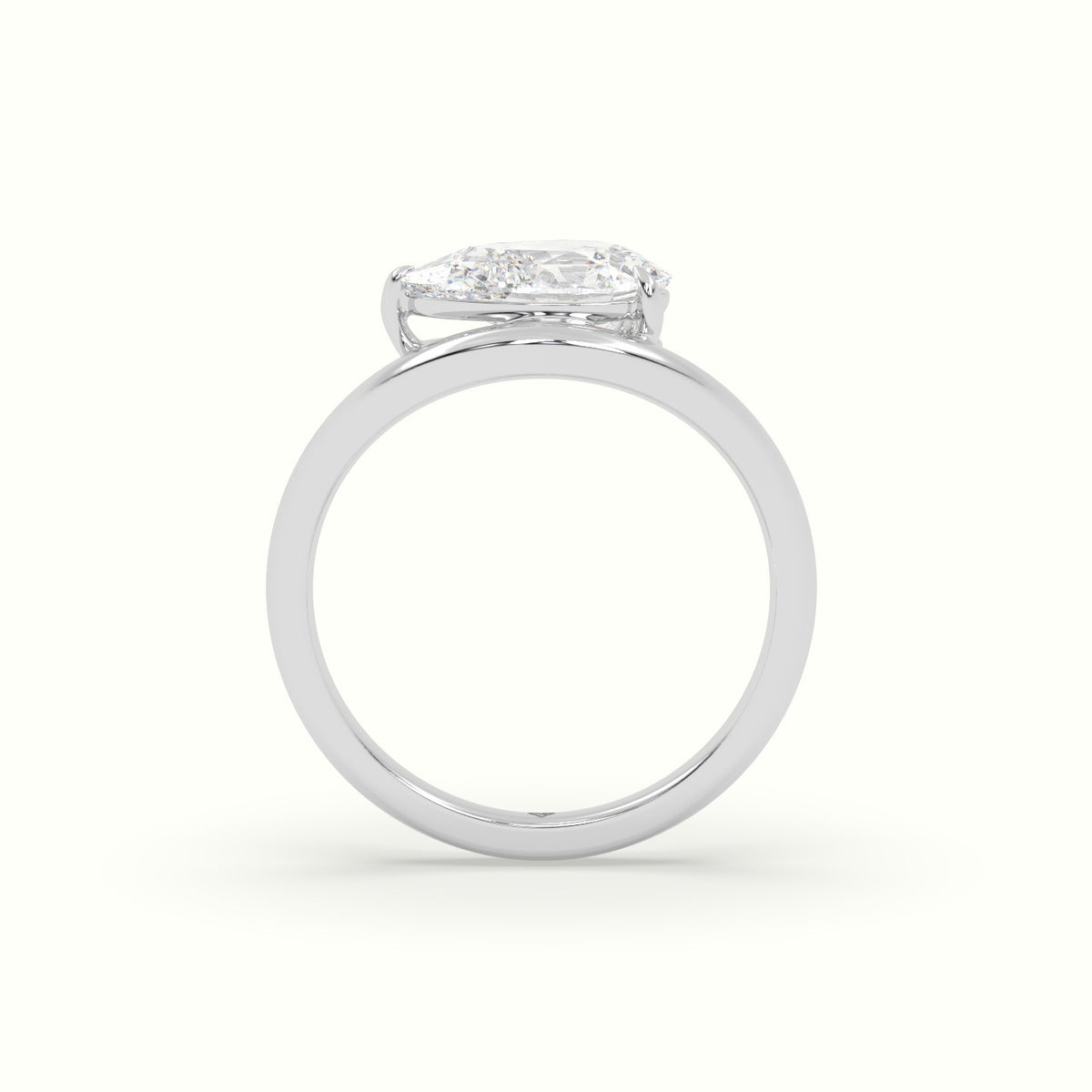 Pear Diamond Solitaire Engagement Ring — White Gold