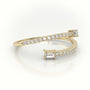 Emerald Cut Diamond Open Channel Setting Ring — Yellow Gold