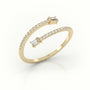 Emerald Cut Diamond Open Channel Setting Ring — Yellow Gold