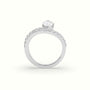 Pear Diamond Solitaire Pavé Engagement Ring — White Gold