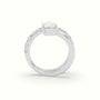 Oval Diamond Solitaire Pavé Engagement Ring — White Gold