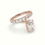 Oval Diamond Solitaire Pavé Engagement Ring — Rose Gold