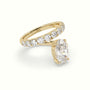 Oval Diamond Solitaire Pavé Engagement Ring — Yellow Gold