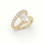 Oval Diamond Solitaire Pavé Engagement Ring — Yellow Gold