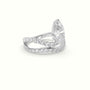 Pear Diamond Solitaire Pavé Engagement Ring — White Gold