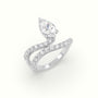 Pear Diamond Solitaire Pavé Engagement Ring — White Gold