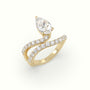 Pear Diamond Solitaire Pavé Engagement Ring — Yellow Gold