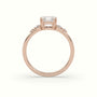 Asscher Diamond Solitaire Side Stone Engagement Ring — Rose Gold