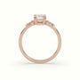 Emerald Diamond Solitaire Side Stone Engagement Ring — Rose Gold