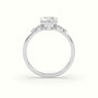 Heart Diamond Solitaire Side Stone Engagement Ring — White Gold