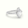 Marquise Diamond Solitaire Side Stone Engagement Ring — White Gold
