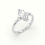 Marquise Diamond Solitaire Side Stone Engagement Ring — White Gold