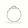Marquise Diamond Solitaire Side Stone Engagement Ring — White Gold