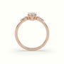 Marquise Diamond Solitaire Side Stone Engagement Ring — Rose Gold