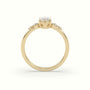 Marquise Diamond Solitaire Side Stone Engagement Ring — Yellow Gold