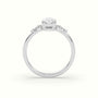 Oval Diamond Solitaire Side Stone Engagement Ring — White Gold