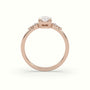 Oval Diamond Solitaire Side Stone Engagement Ring — Rose Gold