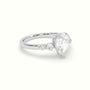 Pear Diamond Solitaire Side Stone Engagement Ring — White Gold