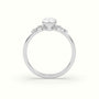 Pear Diamond Solitaire Side Stone Engagement Ring — White Gold