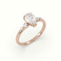 Pear Diamond Solitaire Side Stone Engagement Ring — Rose Gold