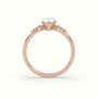 Pear Diamond Solitaire Side Stone Engagement Ring — Rose Gold