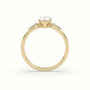 Pear Diamond Solitaire Side Stone Engagement Ring — Yellow Gold