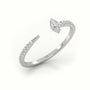 Marquise Cut Diamond 2 Prongs Open Pave Setting Ring — White Gold
