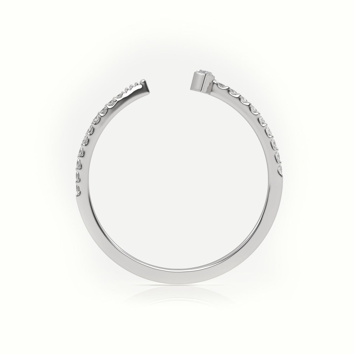 Marquise Cut Diamond 2 Prongs Open Pave Setting Ring — White Gold