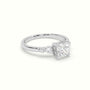 Princess Diamond Solitaire Side Stone Engagement Ring — White Gold