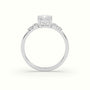 Princess Diamond Solitaire Side Stone Engagement Ring — White Gold