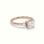Princess Diamond Solitaire Side Stone Engagement Ring — Rose Gold