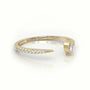 Marquise Cut Diamond 2 Prongs Open Pave Setting Ring — Yellow Gold
