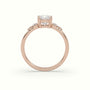 Princess Diamond Solitaire Side Stone Engagement Ring — Rose Gold