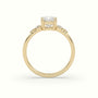 Princess Diamond Solitaire Side Stone Engagement Ring — Yellow Gold