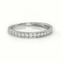 Round Cut Diamond Channel Setting Half Eternity Wedding Band — White Gold