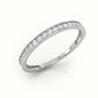 Round Cut Diamond Channel Setting Half Eternity Wedding Band — White Gold