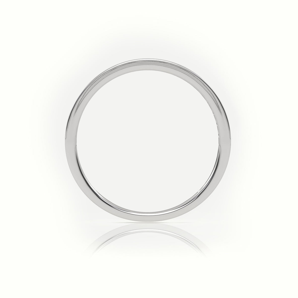 Round Cut Diamond Channel Setting Half Eternity Wedding Band — White Gold