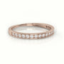 Round Cut Diamond Channel Setting Half Eternity Wedding Band — Rose Gold