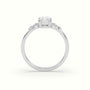 Radiant Diamond Solitaire Side Stone Engagement Ring — White Gold
