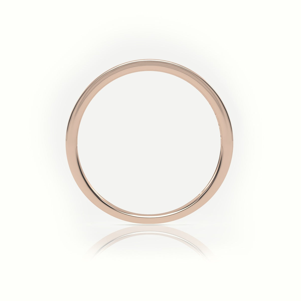 Round Cut Diamond Channel Setting Half Eternity Wedding Band — Rose Gold