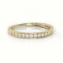 Round Cut Diamond Channel Setting Half Eternity Wedding Band — Yellow Gold